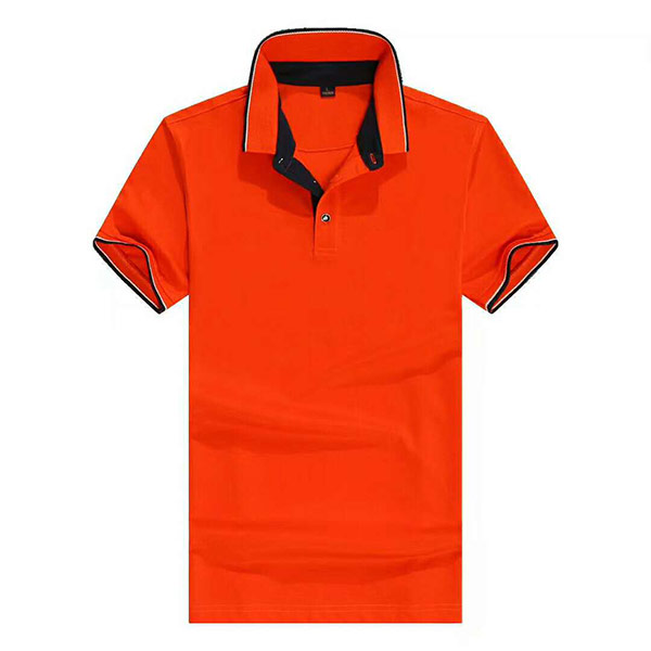 翻领短袖T恤男半袖橙色polo衫